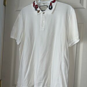Perfect condition!! GUCCI White Polo Shirt with Red Accents size 54 Europe men